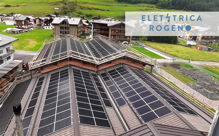 Impianto fotovoltaico con pannelli solari SunPower installato in una azienda in Valtellina (Sondrio)