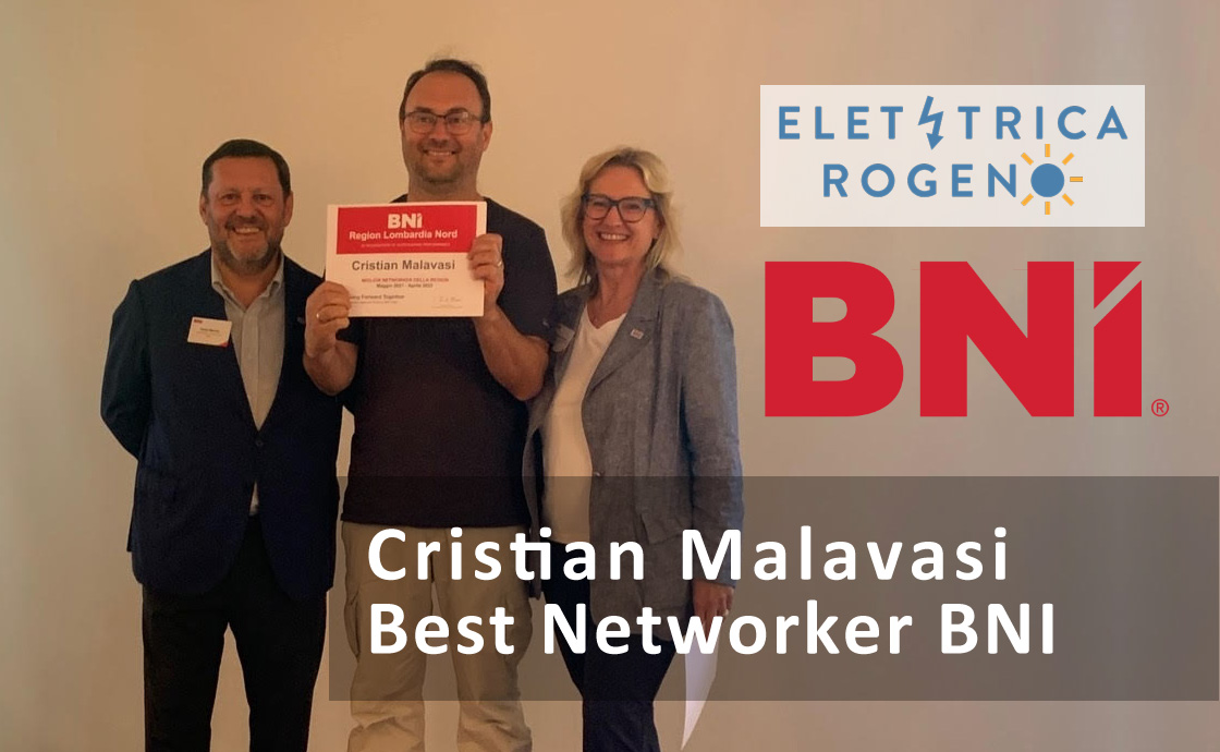 Cristian Malavasi di Elettrica Rogeno è il miglior networker BNI Lombardia