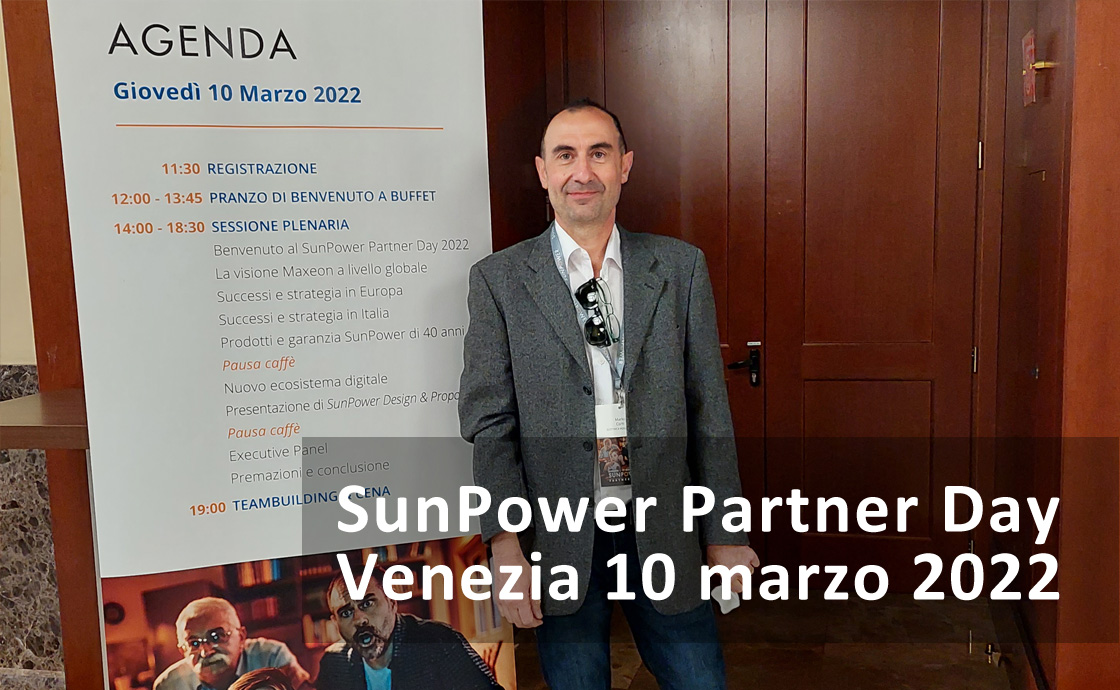 Mario Corti di Elettrica Rogeno al SunPower Partner Day 2022 a Venezia