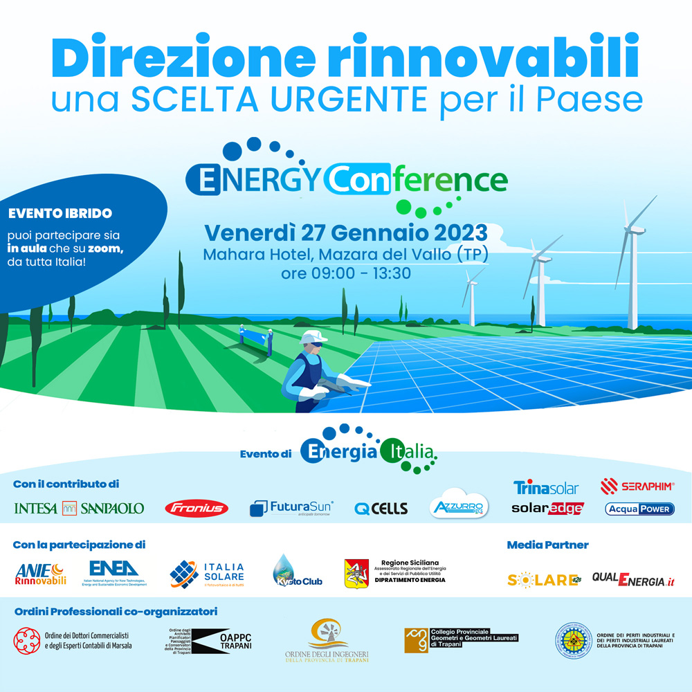 Locandina ufficiale della conferenza Energy Conference 2023