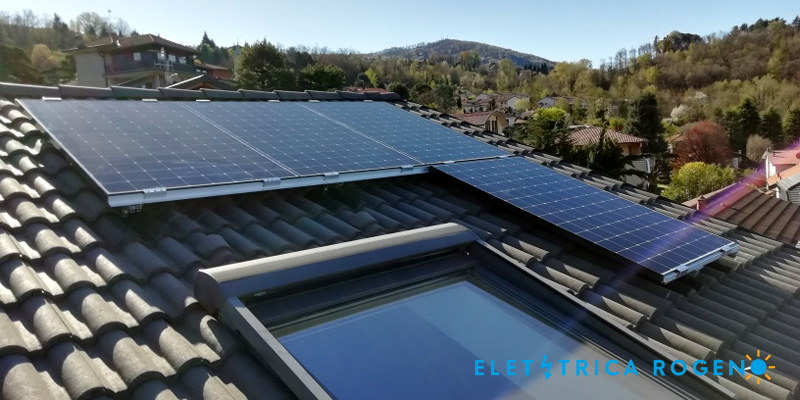 Impianto fotovoltaico a pannelli solari installato da Elettrica Rogeno Srl nel 2022