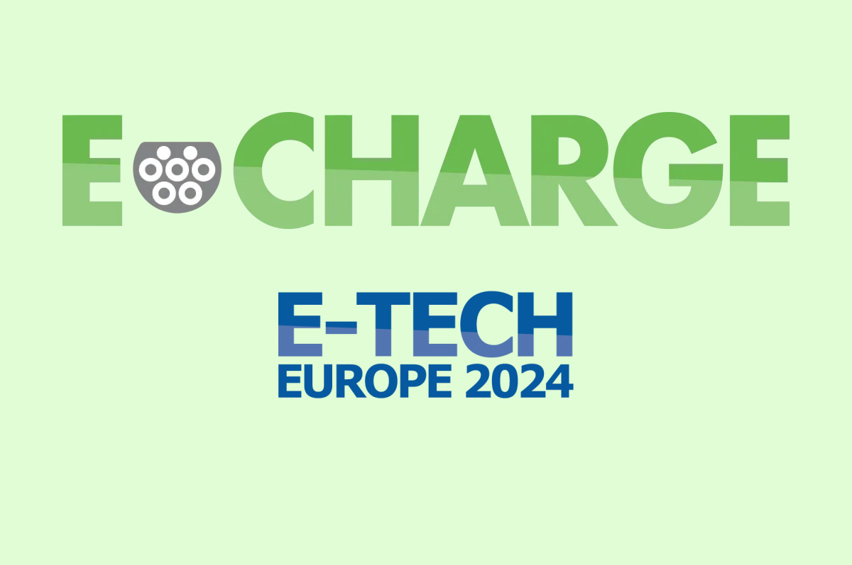 Locandina fiera E-Charge 2024 con E-Tech Europe a Bologna