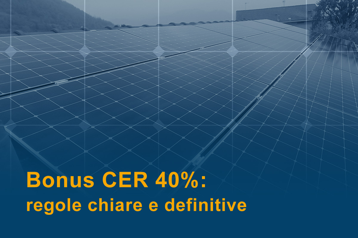 Bonus CER 40%: via alle domande per impianti fotovoltaici