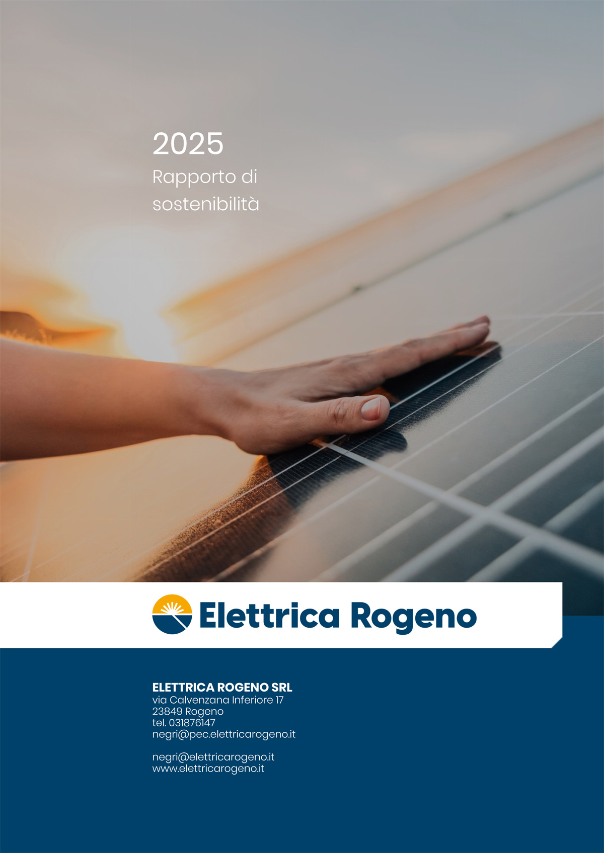 La copertina del Report di Sostenibilità 2025 di Elettrica Rogeno