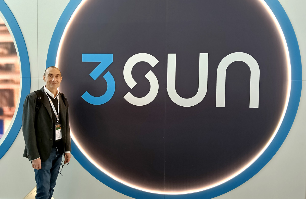 Mario Corti allo stand 3SUN alla fiera Key Energy 2026