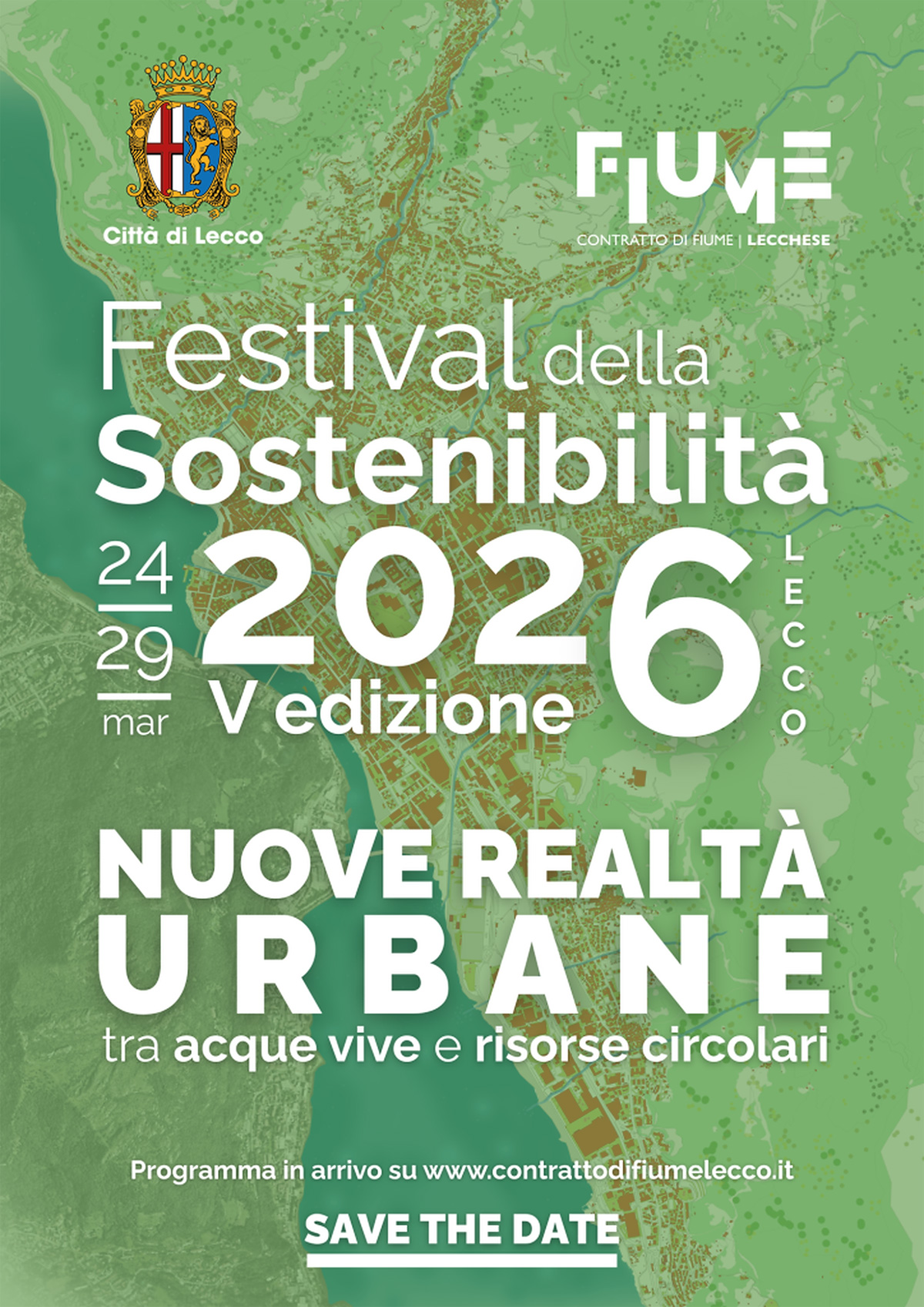 La locandina ufficiale del Festival della Sostenibilità di Lecco 2026